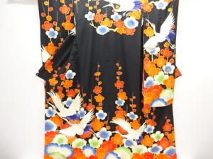 槍梅に群鶴模様刺繍花嫁衣装掛下(比翼付き)